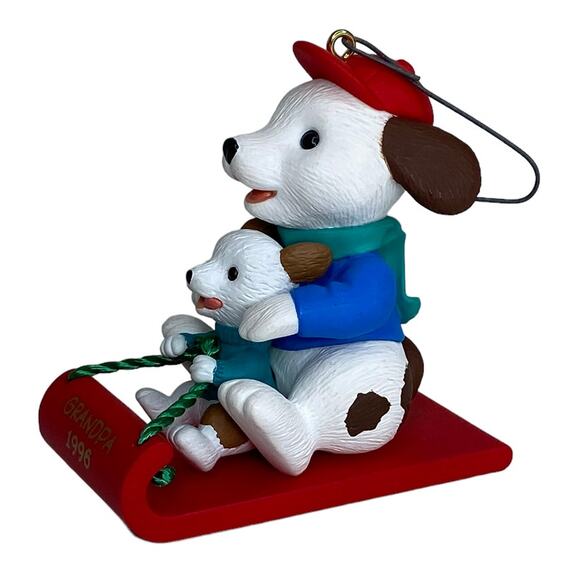 Hallmark Grandpa 1996 Ornament with Dalmatians On A Sled - Picture 3 of 8